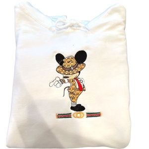Luxury Moonwalking Mouse White Hoodie